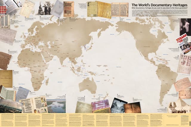 Jikji and the World Map of Memory of the World Heritage (2024). This promotional material, made up of a front and a…